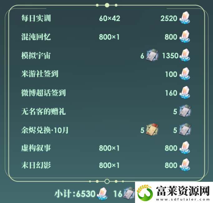 崩坏星穹铁道2.5可获取星琼数量统计软件教程玩法