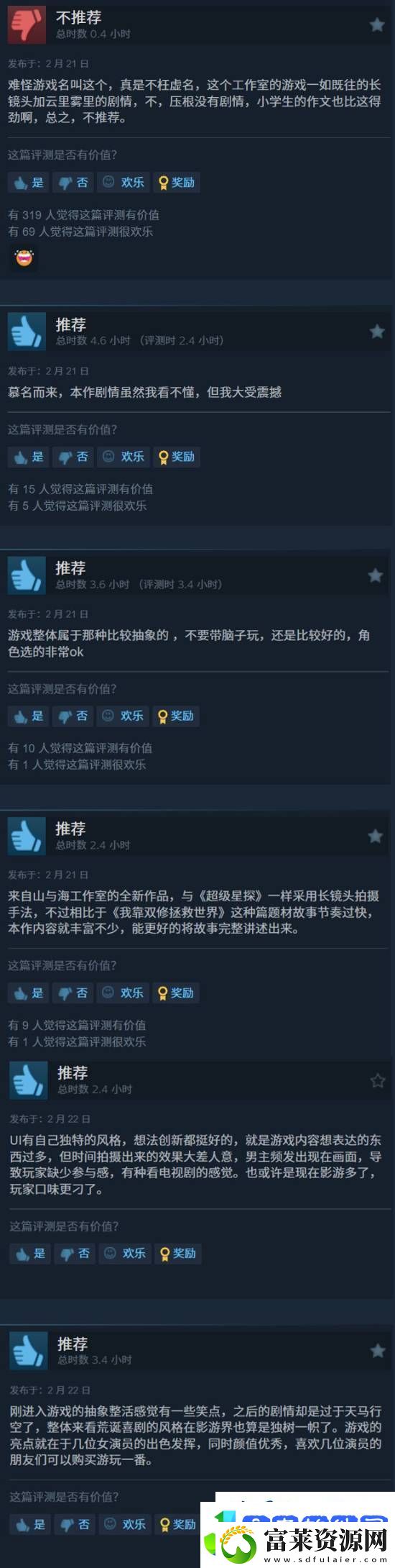SB帝国Steam特别好评!演员颜值在线演技良好