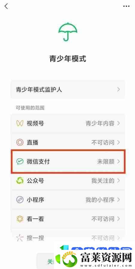 微信青少年模式如何设置限制付款