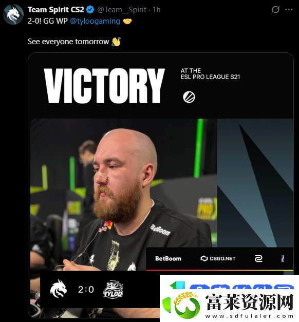 Spirit击败TYLOO赛后动态合集